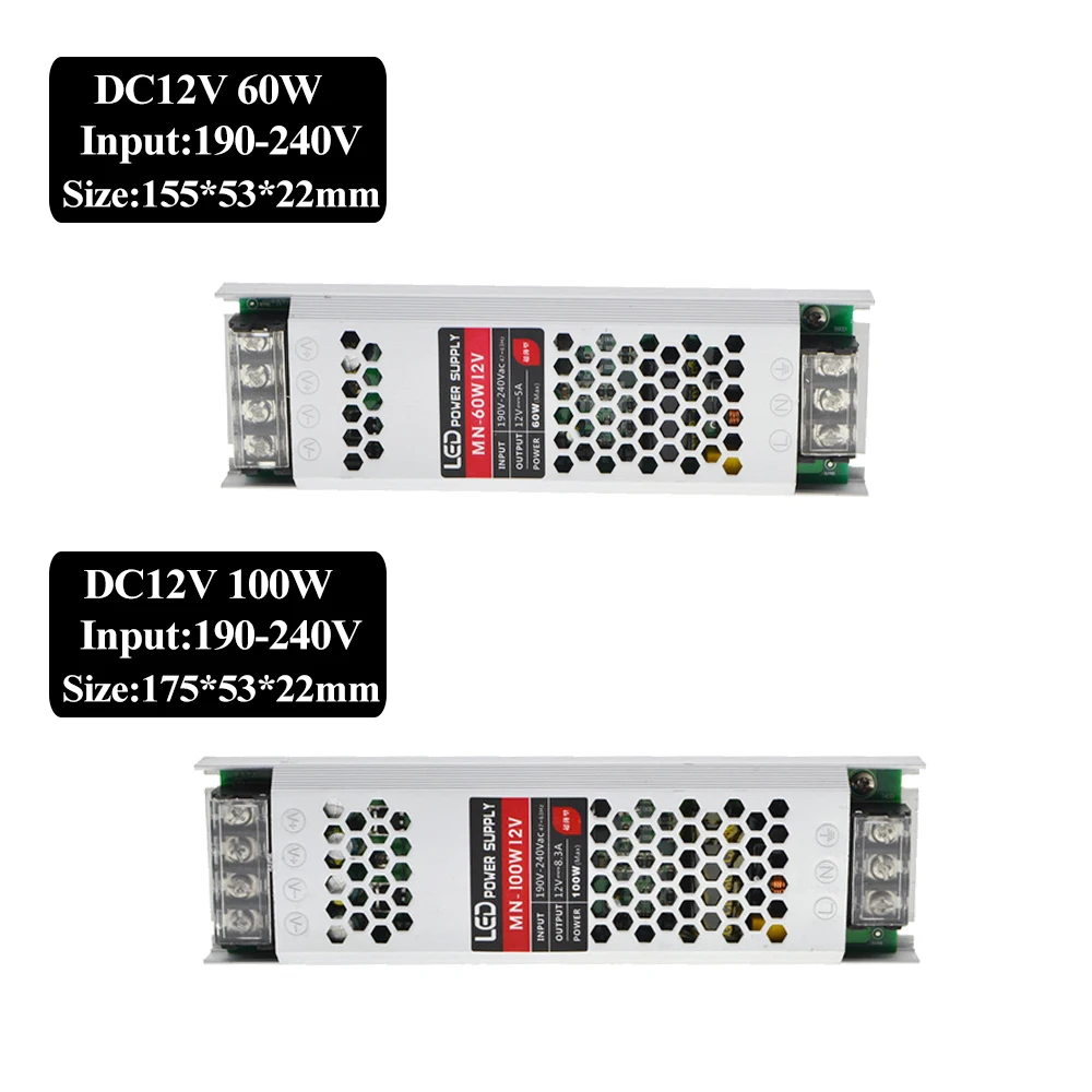 Ультра тонкий светодиодный источник питания DC12V переключатель освещения
