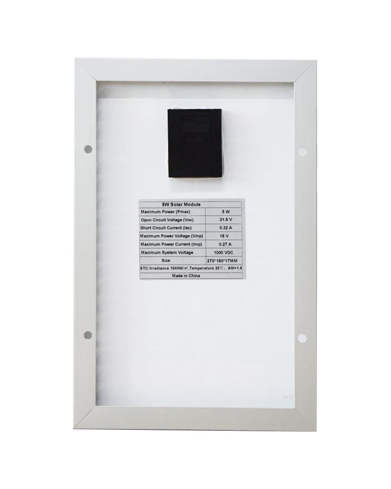 Placa Solar 5w 18v Портативная монокристаллическая Кремниевая солнечная панель