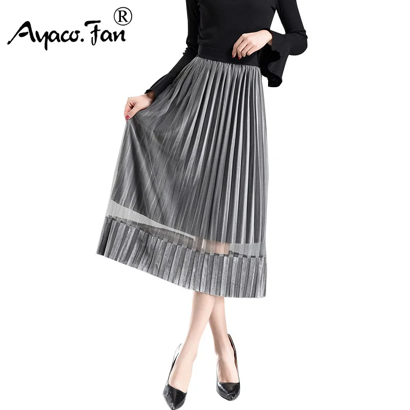 Новинка 2019 года летняя юбка из тюля для женщин и девочек Милая женская серая