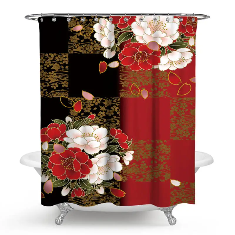 5 Flower Painting Printed Mildew Proof Polyester Shower Curtains Washable Waterproof Shower Curtains for Bathroom Home Decor - Цвет: 5
