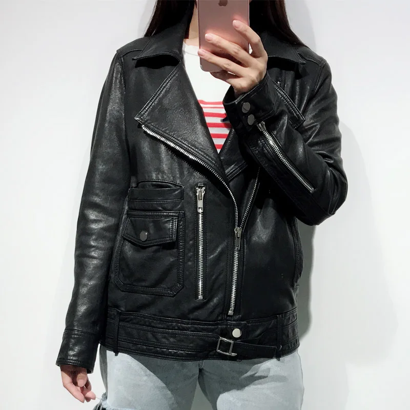 ladies real leather coat women genuine jacket | Женская одежда