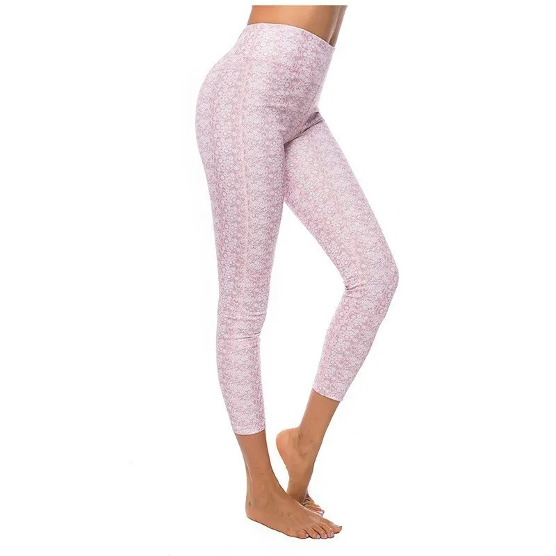 Леггинсы для спортзала фитнеса женщин с принтом Спортивные штаны йоги