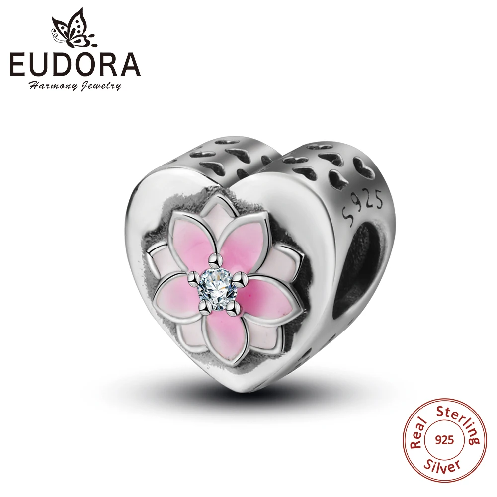 Оригинальные жемчужные шарики Eudora из 925 пробы серебра Орхидея примулы ромашки