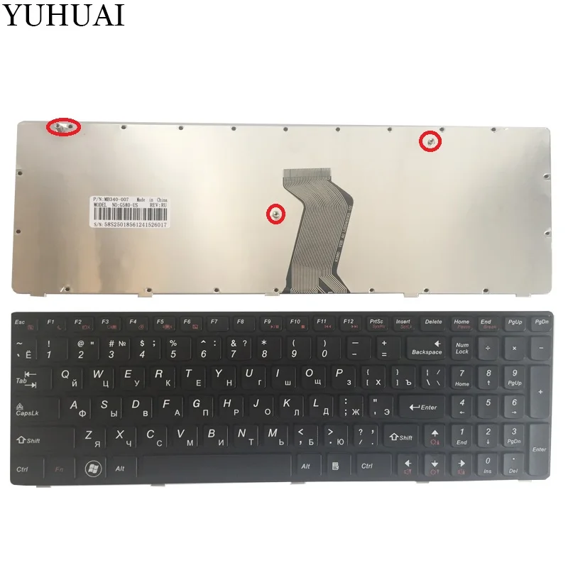 Русская клавиатура для lenovo G580 Z580 Z580A G585 Z585 RU черная рамка Клавиатура для ноутбука