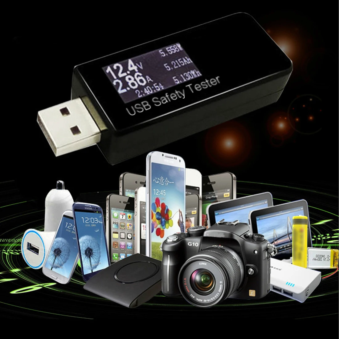 USB Тестер Цифровой диспплей ток Напряжение Зарядное устройство Ёмкость доктор Мощность банк Вольтметр 3 V-30 V 5A