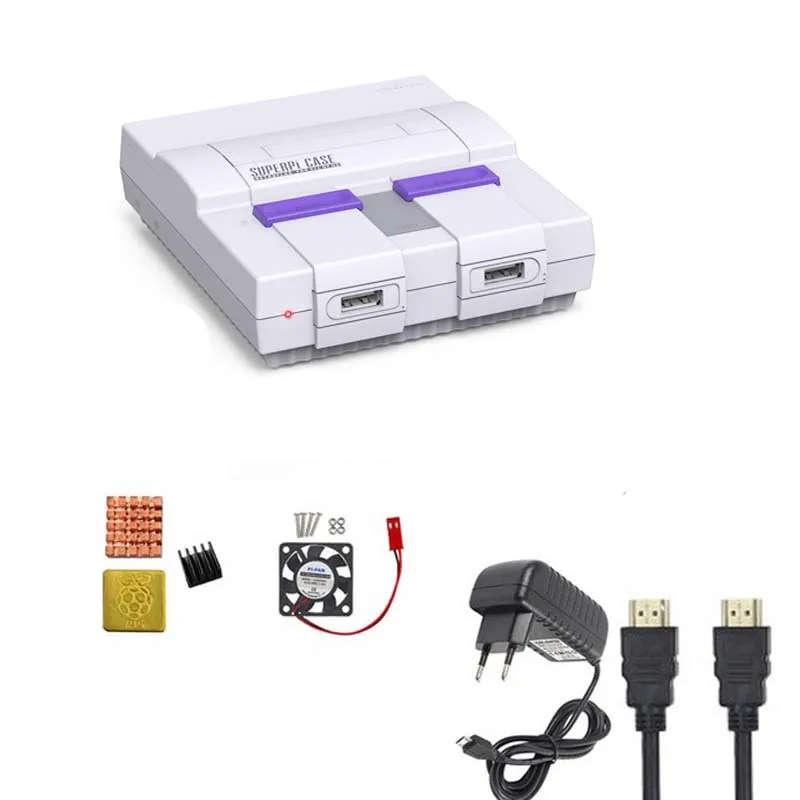 Kit A Чехол Retroflag SUPERPi-U NESPi чехол+ Raspberry Pi 3 Model B/B++ HDMI+ 3A power+ теплоотвод+ вентилятор+ HDMI+ 2,4 GHz беспроводной геймпад - Цвет: Kit A