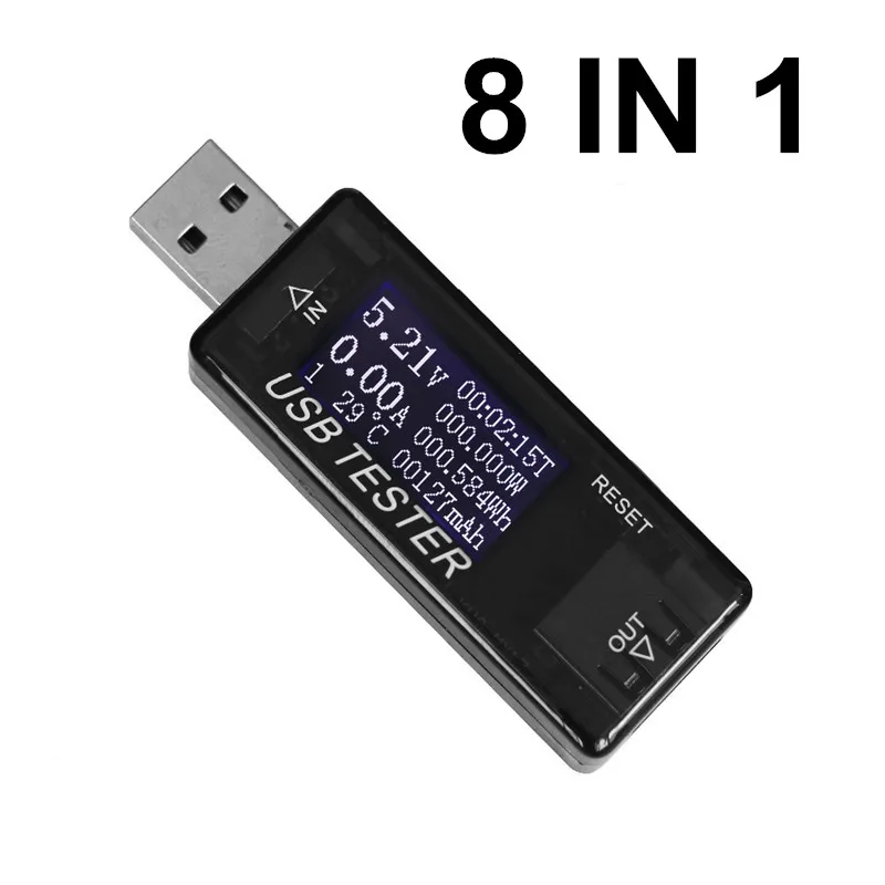 8 в 1 QC2.0 3 0 USB тестер цифровой вольтметр измеритель емкости и напряжения тока