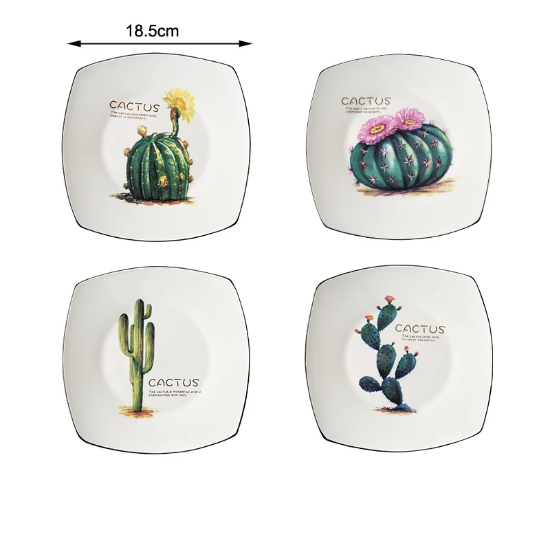 4PCS 1set 4 шт. японский завод керамическая посуда бытовая Высокая кость Китай креативная тарелка столовая тарелка Западная Посуда для фруктов тарелка для салата - Цвет: 4PCS 1set
