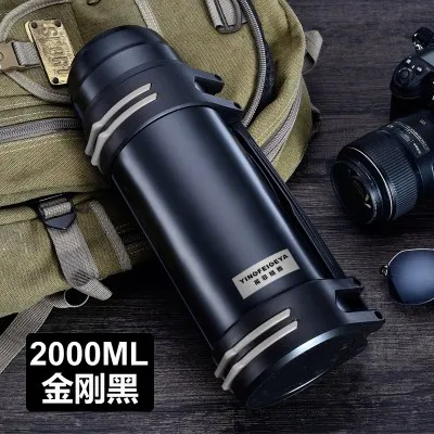 E 2000ml Горячо! Термос с изоляцией из нержавеющей стали, 1л/2л/3Л, Термокружка для путешествий, кофейные кружки, термовакуумная бутылка для воды, Термокружка - Цвет: E 2000ml