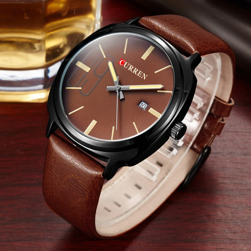 Curren Топ бренд Мужские часы Календарь Роскошные Спортивные кварцевые наручные