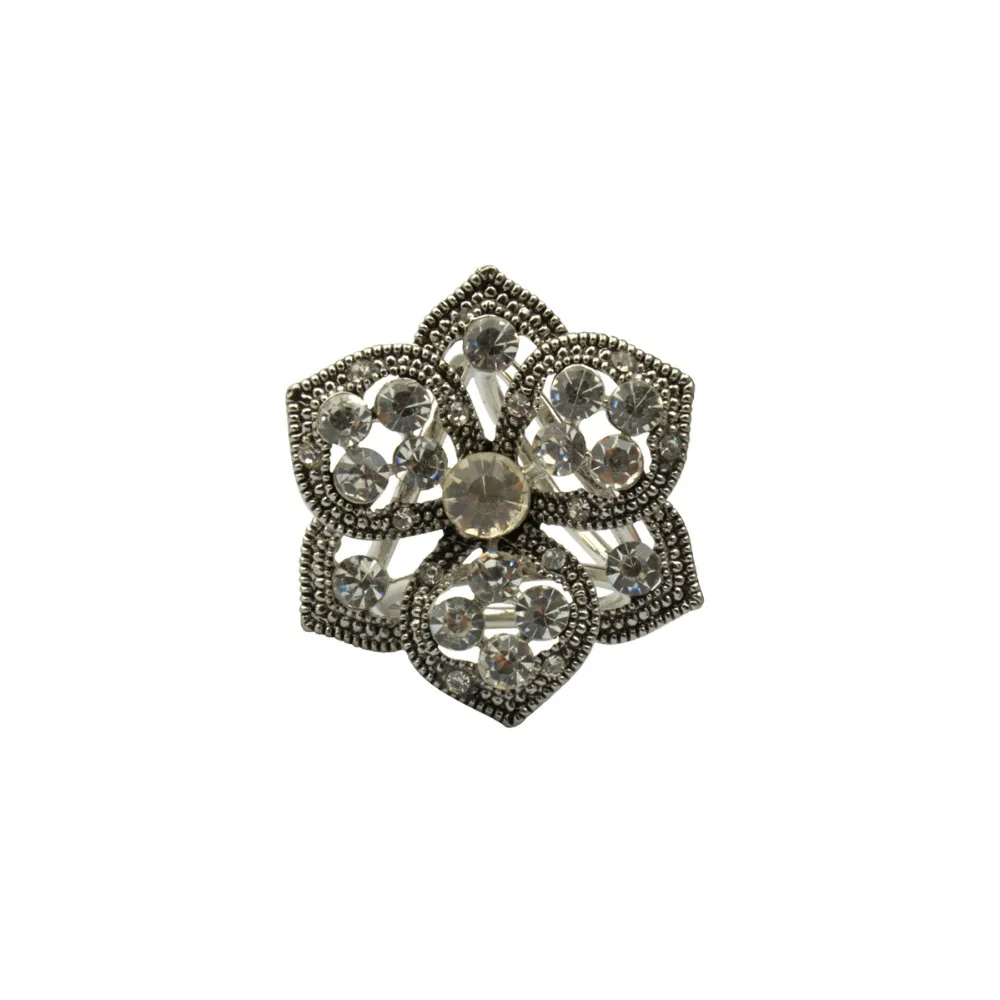 MZC Bijoux Accessories Rhinestone Silk Scarf Buckle Flower Pin Brooch Crystal Turkish Jewelry Christmas Gift | Украшения и