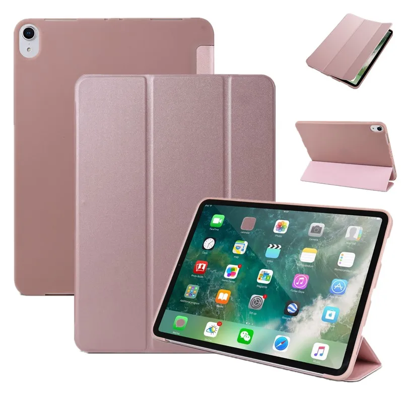 Чехол для ipad pro 11 дюймов 2018 кожаный 3 сложения ультра тонкий мягкий ТПУ чехол Умный