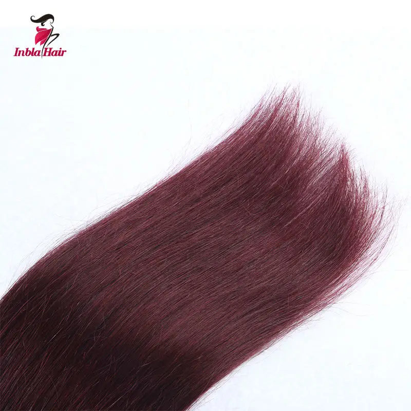 Burmese Remy Human Hair Extensions 1B/99J Two Tone Omber Color Straight Wefts Machine Double 100gram |