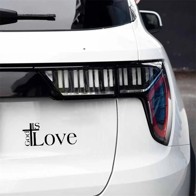 YJZT 12 7 см * 5 2 Бог с принтом в виде крестов и надписью LOVE Иисус Виниловая пленка для