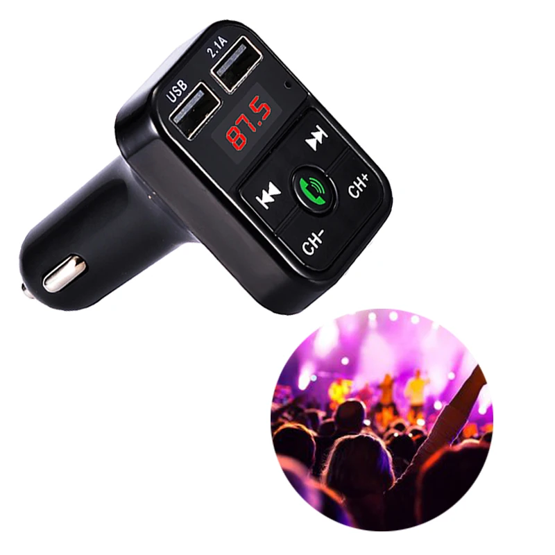 Автомобильный Зарядное устройство для мобильных телефонов через USB Зарядное устройство с Bluetooth FM передатчик, автомобильный набор, Беспроводной ЖК-дисплей MP3 плеер 12 V-24 V FM модулятор