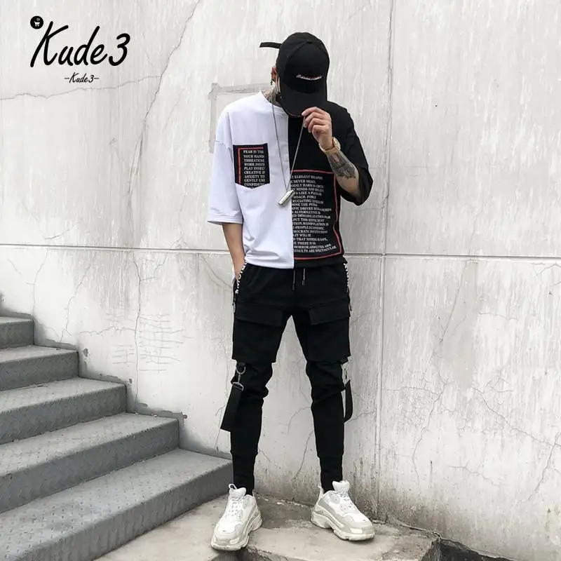 Для мужчин Мульти карман эластичный пояс дизайн 2019 шаровары Street Punk хип хоп