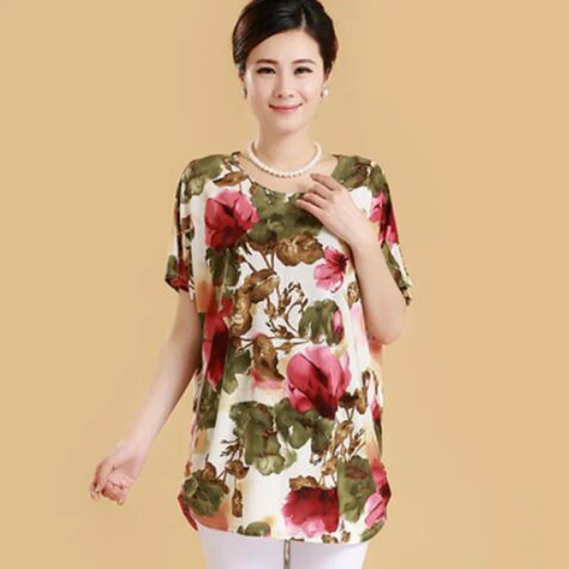 Женский принт футболка 2019 летние шлепанцы для женщин средних лет и модным кроем