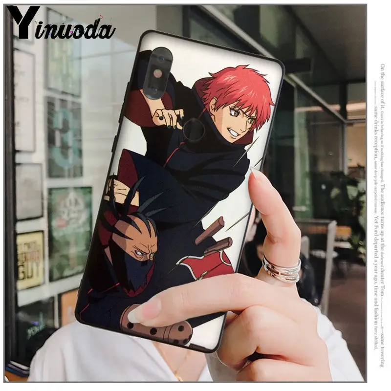 Умный чехол Yinuoda Naruto AKATSUKI черный мягкий для телефона Xiaomi Mi 6 Note3 8 8SE Redmi 5 5Plus Note4 4X