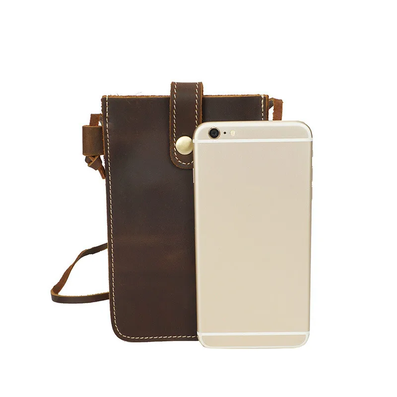 Ручная работа переносная сумка для сотового телефона винтажная Crazy Horse из