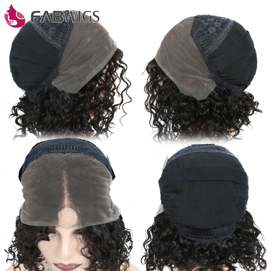 Fabwigs перуанские прямые боб парик 180% плотность кружева передние человеческие
