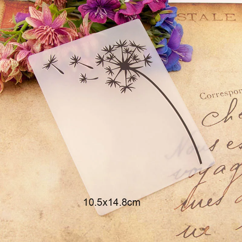 Одуванчик цветок текстурированные пластиковые папки для тиснения создания карт