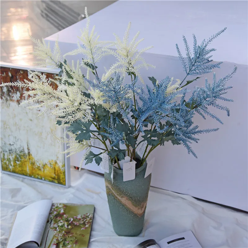 Многоголовый искусственный цветок Лаванда пластик букет Свадебная домашняя