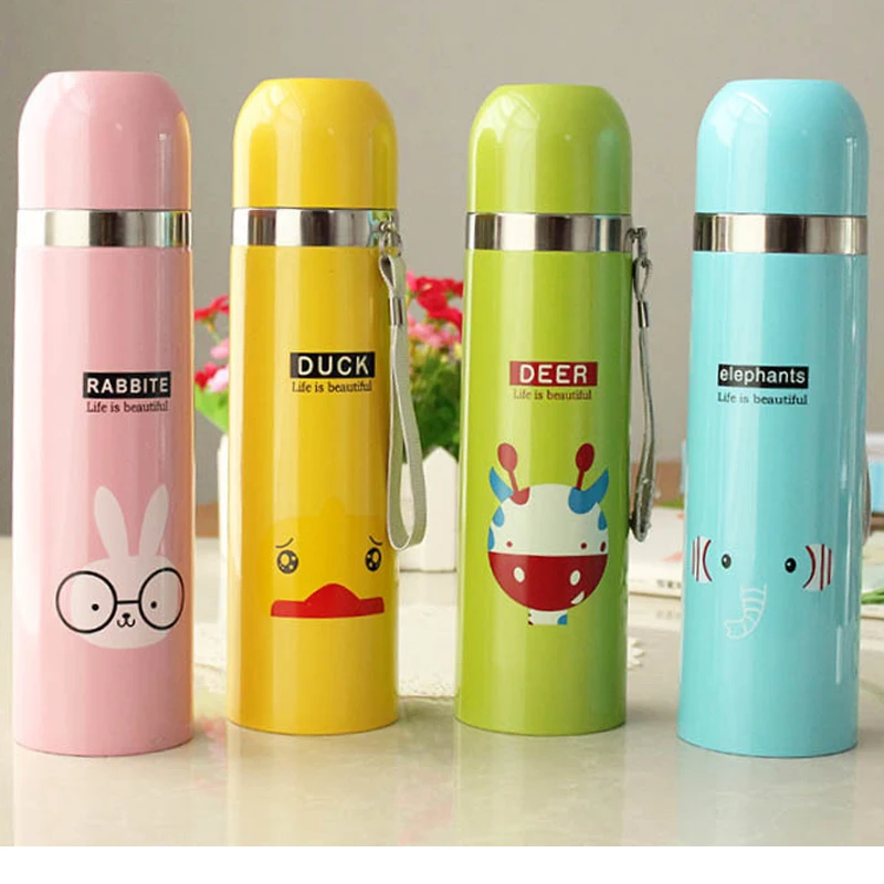 Животный 500 мл Горячая термос кружка Изолированная путешествия офис чашки для