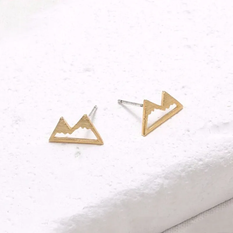 

1Pair Cute Mountain Stud Earrings Lovely Copper Studs Earings Jewelry For Kids Women Gift