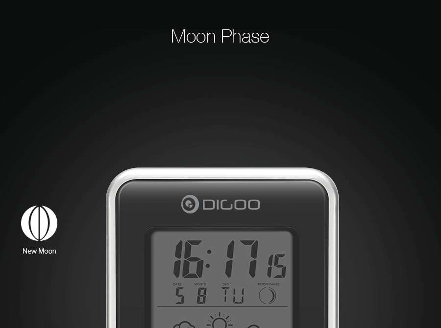 Digoo DG-TH1981 Погодная станция с синей подсветкой цифровой LCD гигрометр термометр Прогноз погоды Сенсор часы
