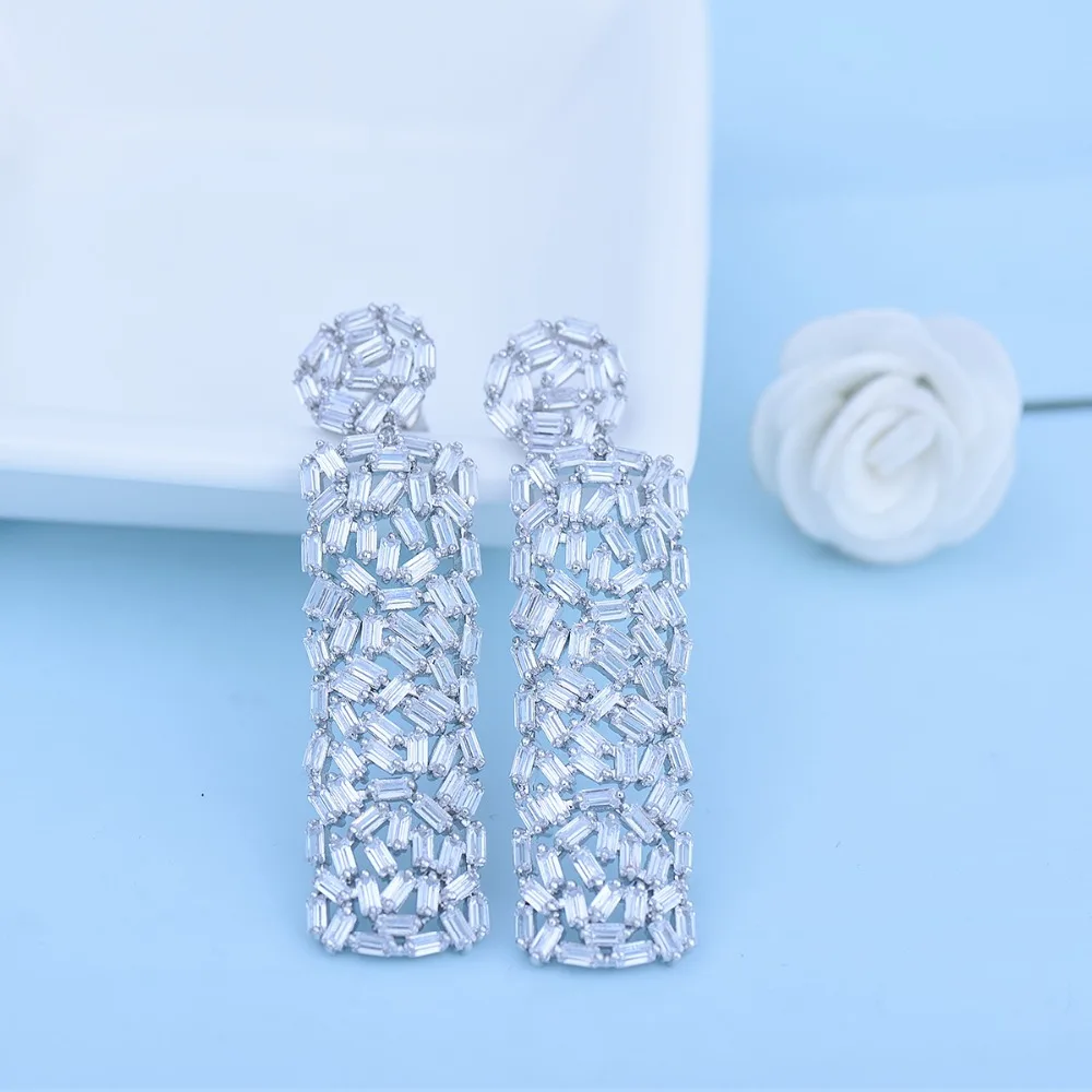 Luoteemi Винтаж Висячие Серьги Уникальный Дизайн Полный Газа Форма CZ кристалл круглые и квадратные болтаться Brincos рождественские подарки