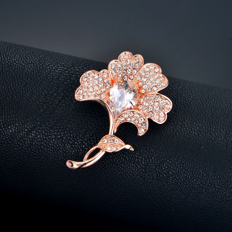 Kpop женские булавки и броши в форме цветка для женщин роскошная брошь из розового