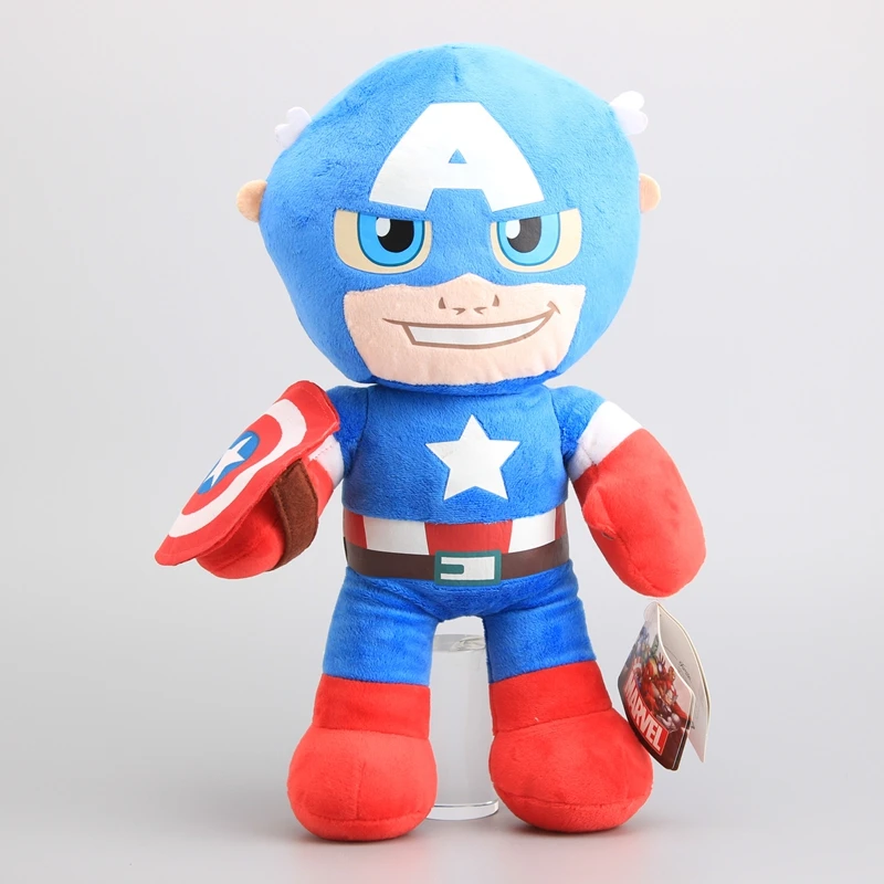 Captain America 4 стиля, Мстители, Халк, Железный человек, Тор в форме супергероев, Капитан Америка, плюшевые игрушки, мягкие куклы, детские мягкие игрушки 34-44 см - Цвет: Captain America