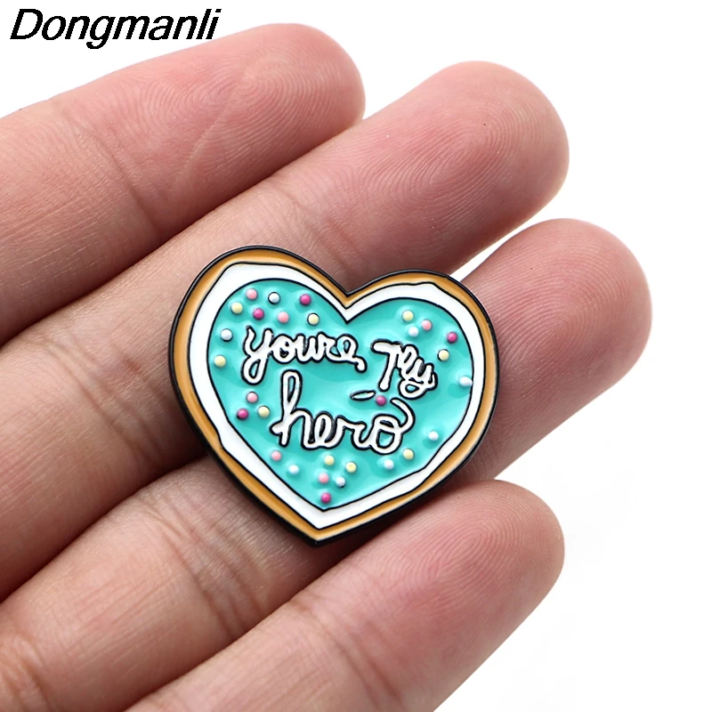P3636 Dongmanli You Are My Hero печенье металлические эмалированные булавки и броши для женщин
