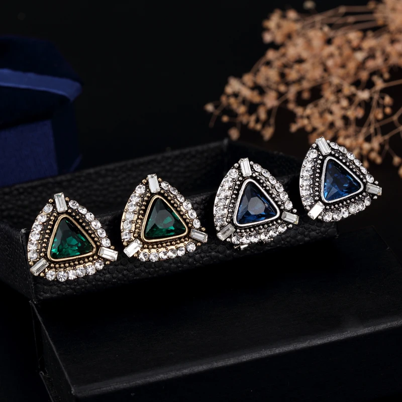 2017 Треугольник Стад Серьги Новые Моды Для Женщин Свадебные Чешские
