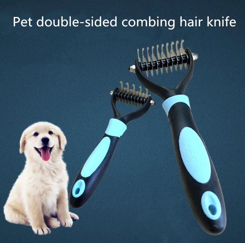 Расческа LISM из нержавеющей стали для домашних животных двусторонняя щетка