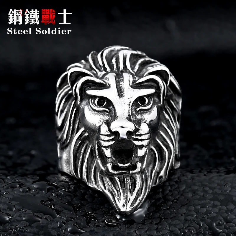 Мужское кольцо из нержавеющей стали с головой льва|lion head ring|ring forrings for men |