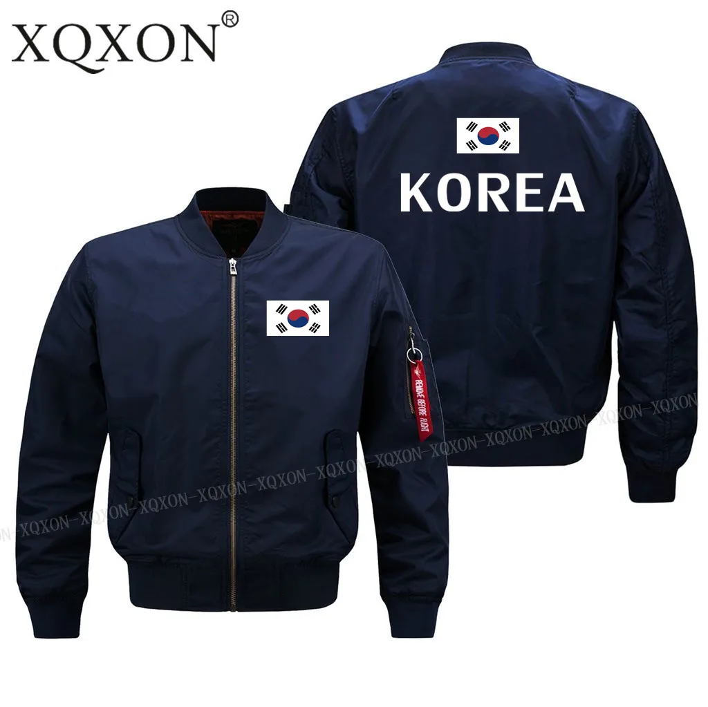 XQXON 2021 осень зима Новые мужские куртки из Южной Кореи с рисунком флага для девочек