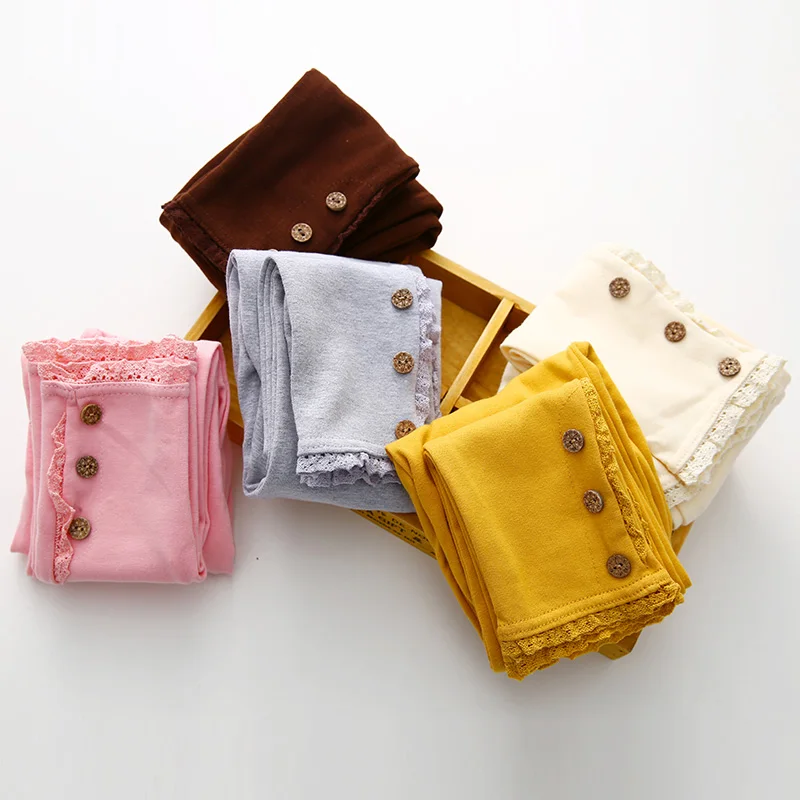 Детские леггинсы на 3 пуговицах яркие хлопковые брюки для девочек танцевальные