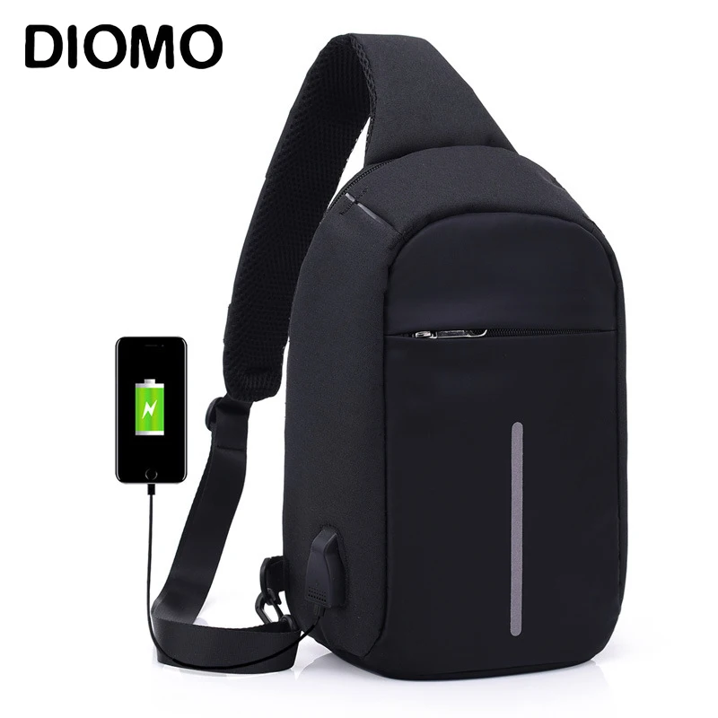 DIOMO слинг сумки 2020 Новая Водонепроницаемая usb зарядка сумка на плечо кошелек