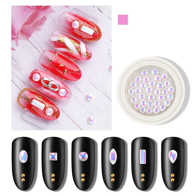1 коробка стразы CNail для дизайна ногтей стеклянные геометрические украшения