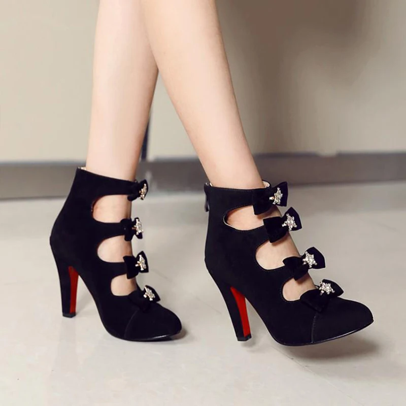 Женская обувь босоножки на очень высоком каблуке с бантом женская chaussures femme NC204 |
