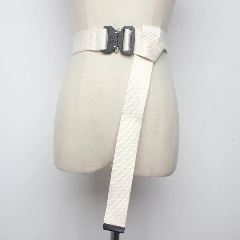

Men Women Unisex Plain Webbing Cotton Canvas Metal Buckle Belt High Quality Belts Male Luxury Casual Straps Ceintures YS124