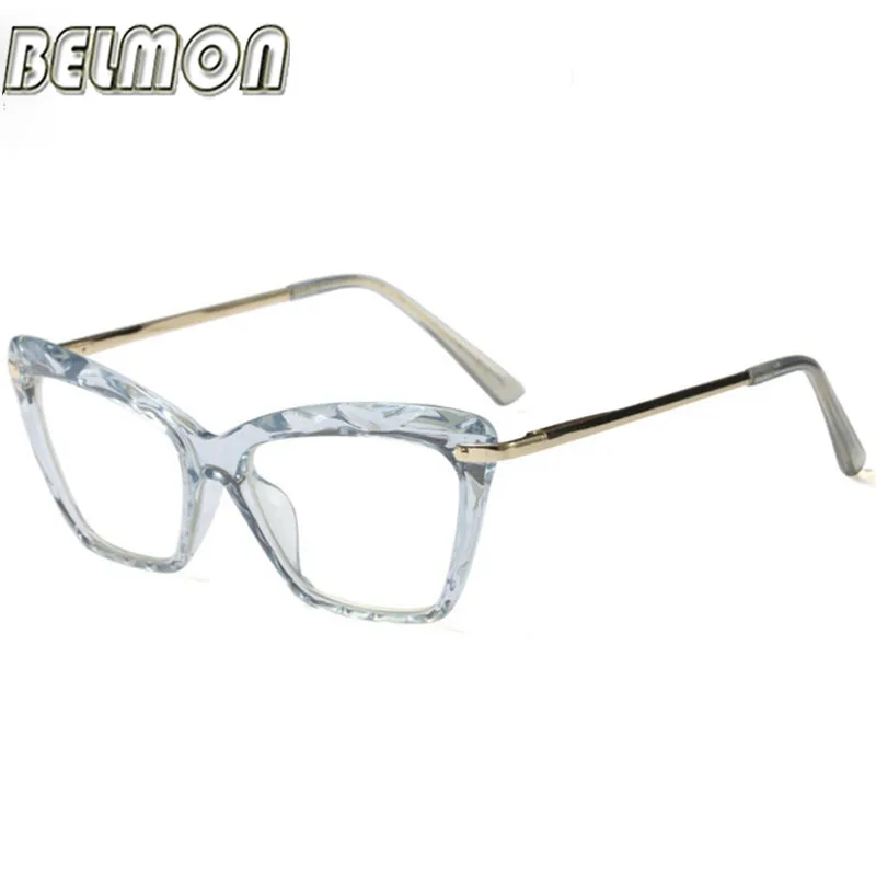 

Belmon Optical Spectacles Women New Fashion Prescription Frame Glasses Transparent Clear Lens Square Protective Eyewear RS825