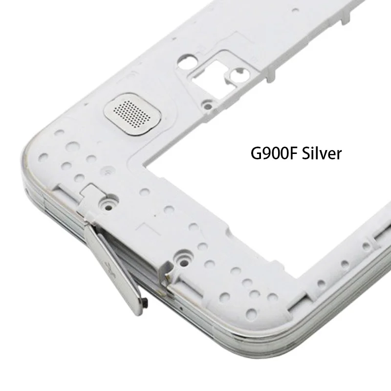 G900F Silver RUIHUITE средний корпус для samsung Galaxy S5 G900 G900F G900A G9008V средняя рамка задняя рамка Ремонт Запасные части - Цвет: G900F Silver