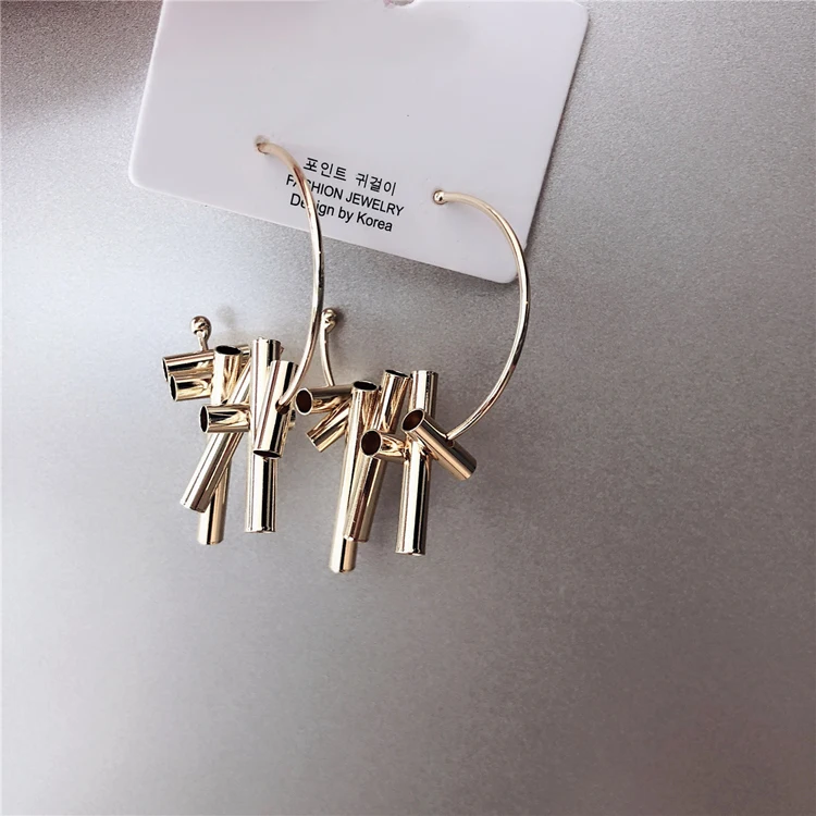 2018 Горячие корейские серьги из металла в стиле панк Круглый Круг для женщин