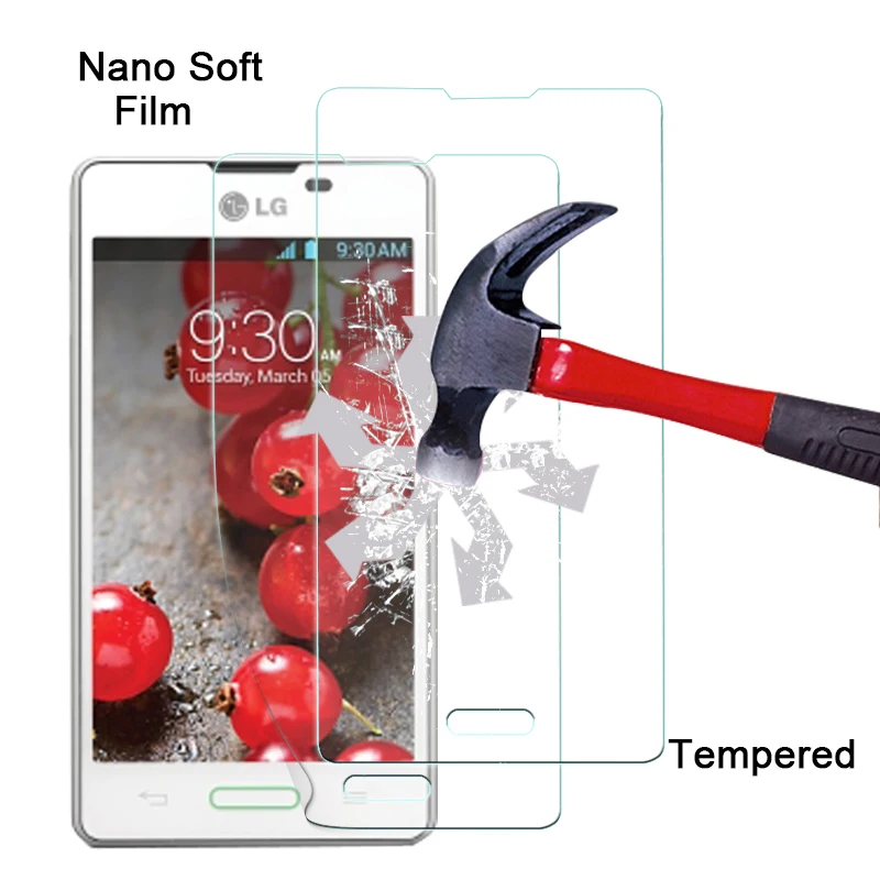 Explosion-proof Nano soft film For LG Optimus L5 II E460 Single Card 4.0&quot Anti-shatter screen protector Not Tempered Glass | Мобильные