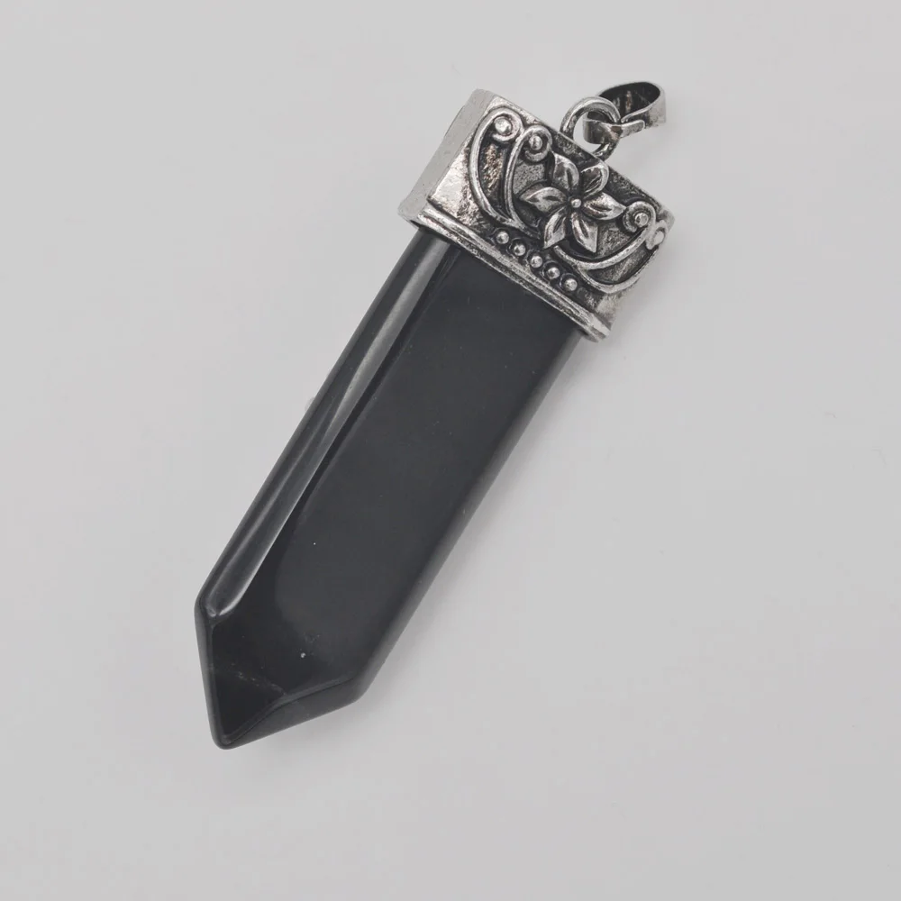 

Black Carnelian Natural Stone Gem Pendant Pendulum Jewelry For Woman Gift S3187