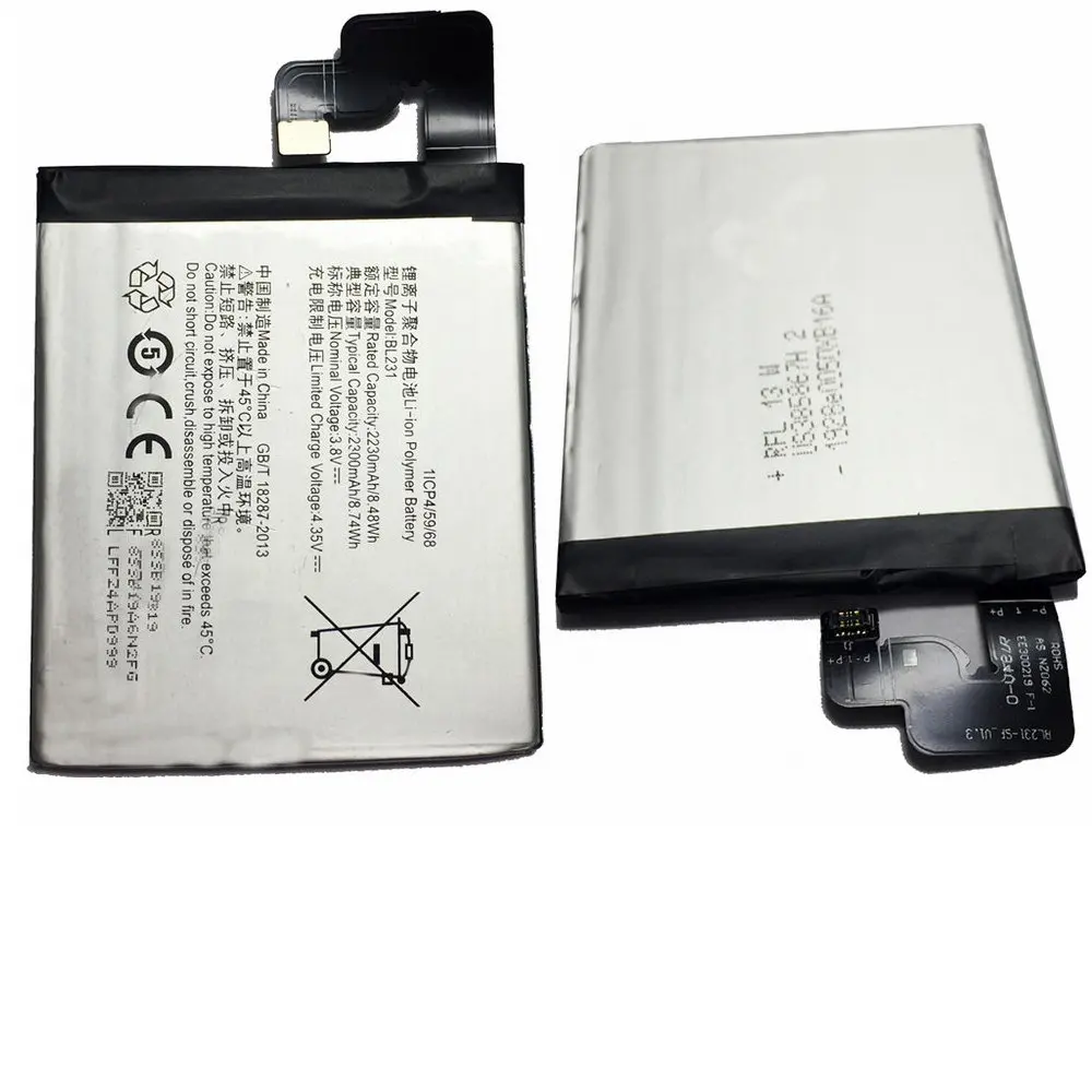 Высококачественная запасная аккумуляторная батарея оригинальная 2300 мАч BL231 для