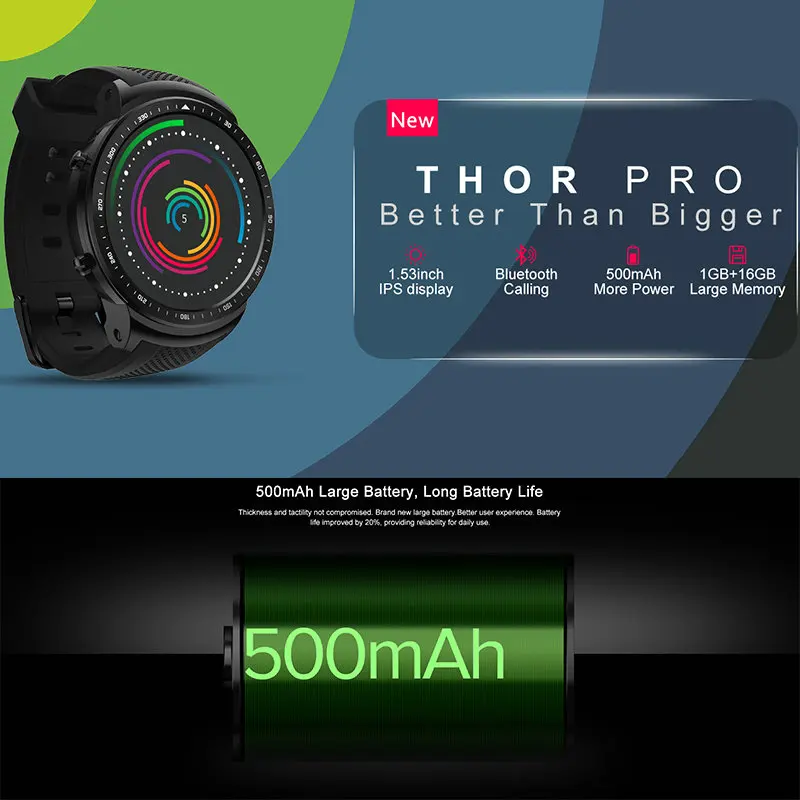 Смарт часы с GPS 2G 3G Zeblaze Thor PRO Android пульсометром камерой мужские наручные