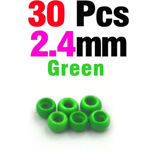 30P 2dot4 Green MNFT 30 шт красочные латунные бусины размеры 2 мм 2,4 мм 2,8 мм 3,2 мм 3,4 мм 3,8 мм Материалы для завязывания Nymph стример жуков аксессуары - Цвет: 30P 2dot4 Green